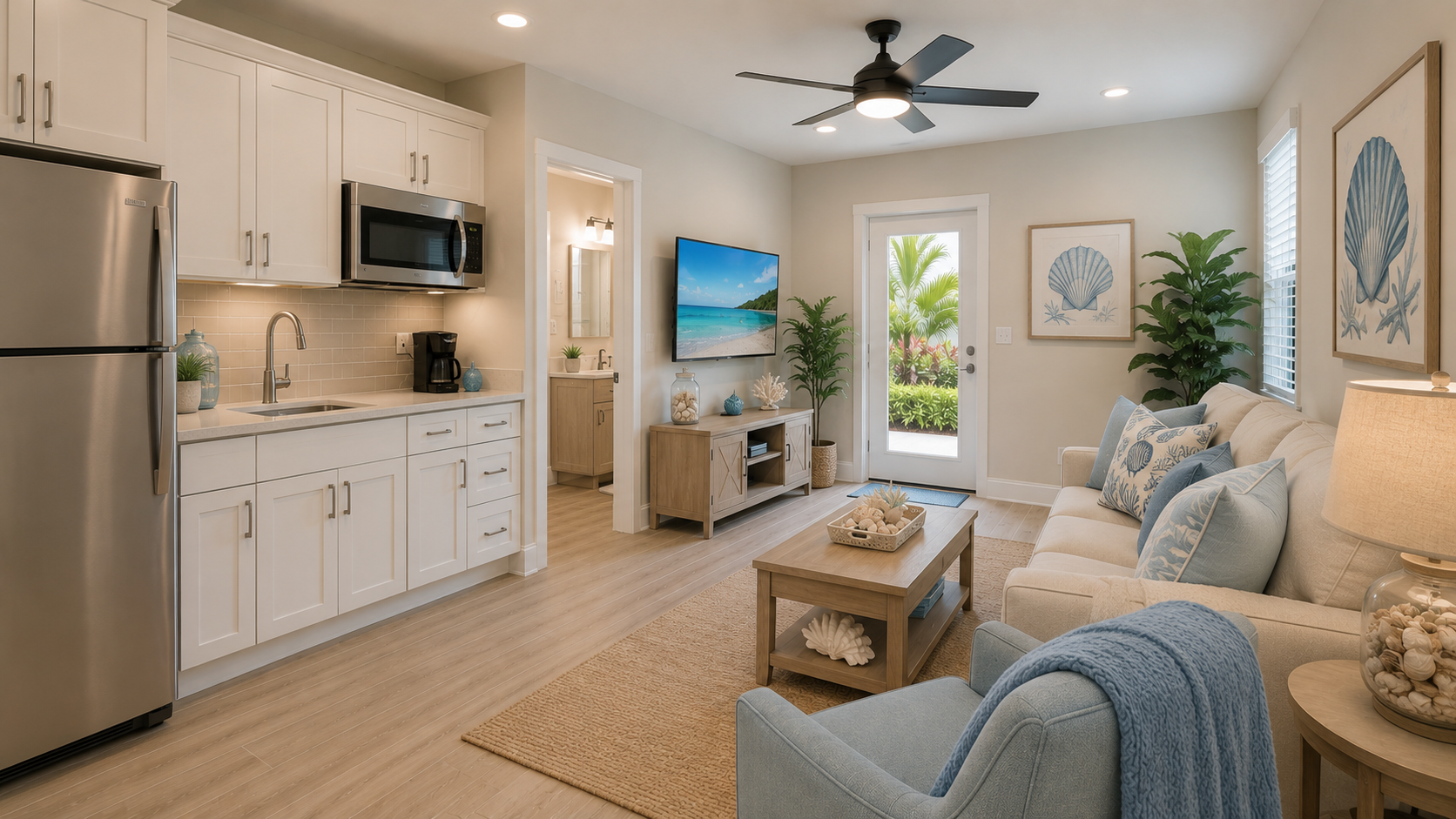 Florida mother-in-law suite kitchen with a kitchenette, sink, and full-size refrigerator
