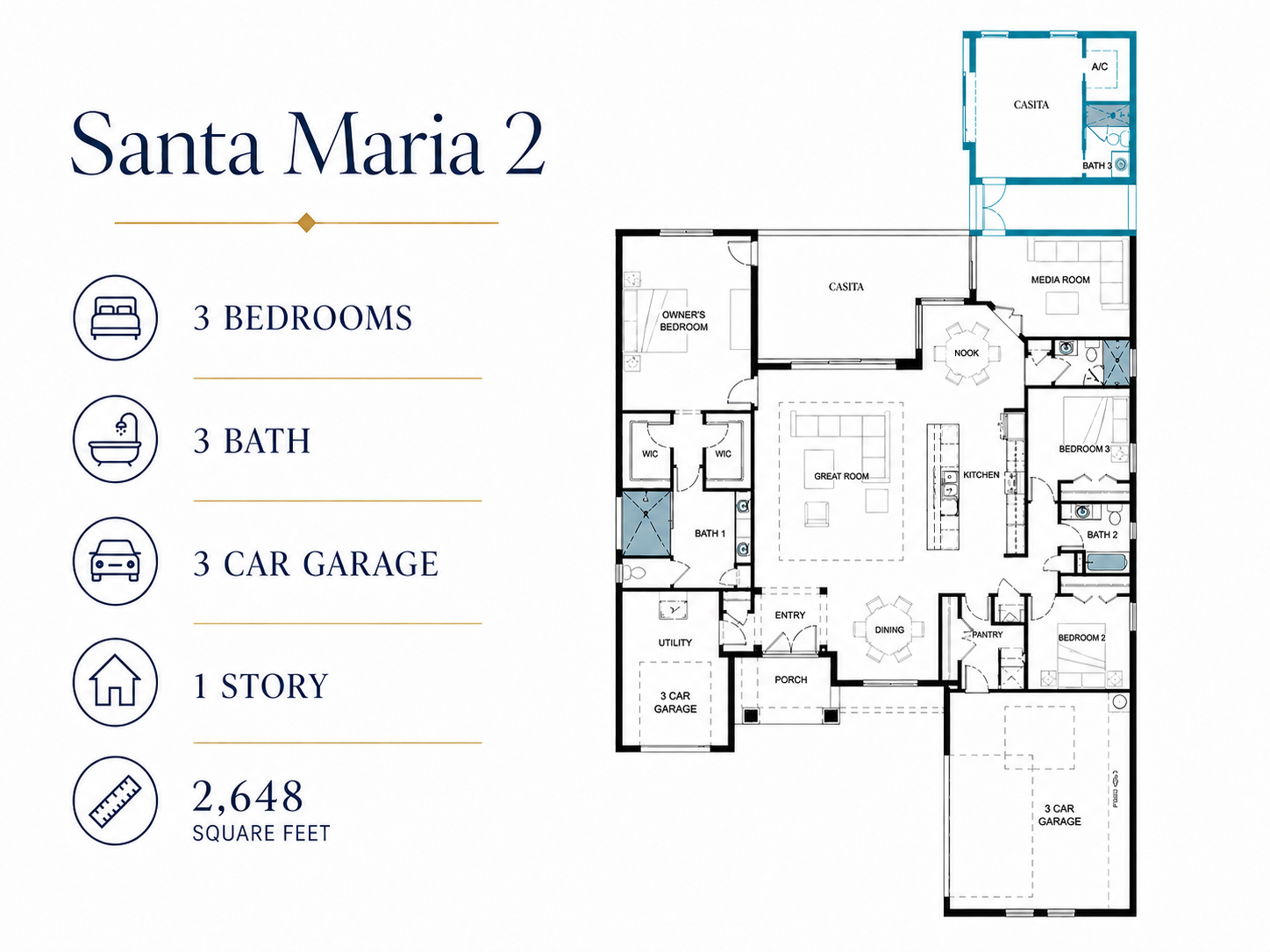 Medallion Home Santa Maria 2 casita floor plan, Sarasota