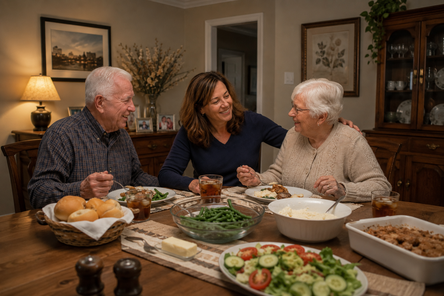 A multigenerational home where an aging parent lives close to family instead of in a nursing home