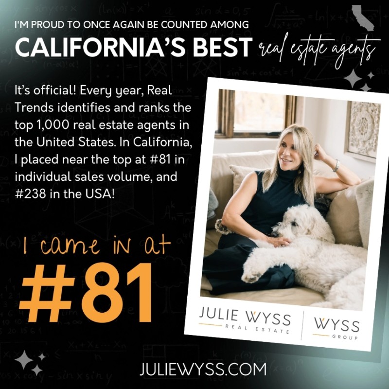 Julie Wyss Ranked #81 Real Estate Agent in California