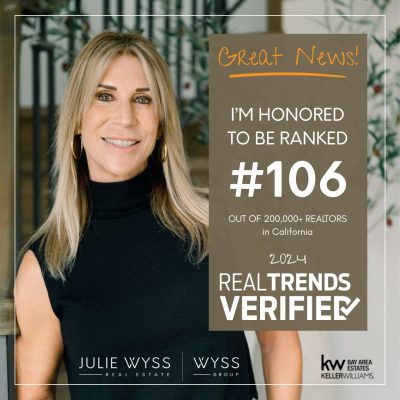 Julie Wyss earns #106 spot among all California real estate agents.
