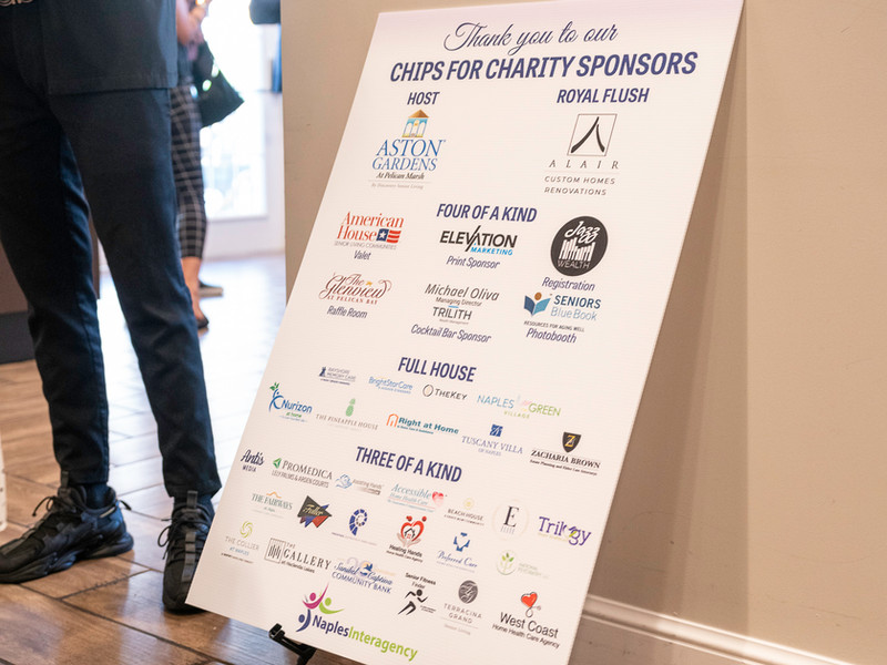 Chips for charity sponsors