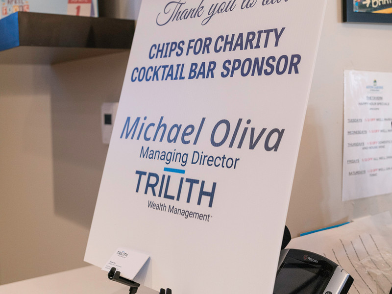 Chips for charity sponsors