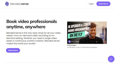 Screenshot of the homepage of Bended Sense