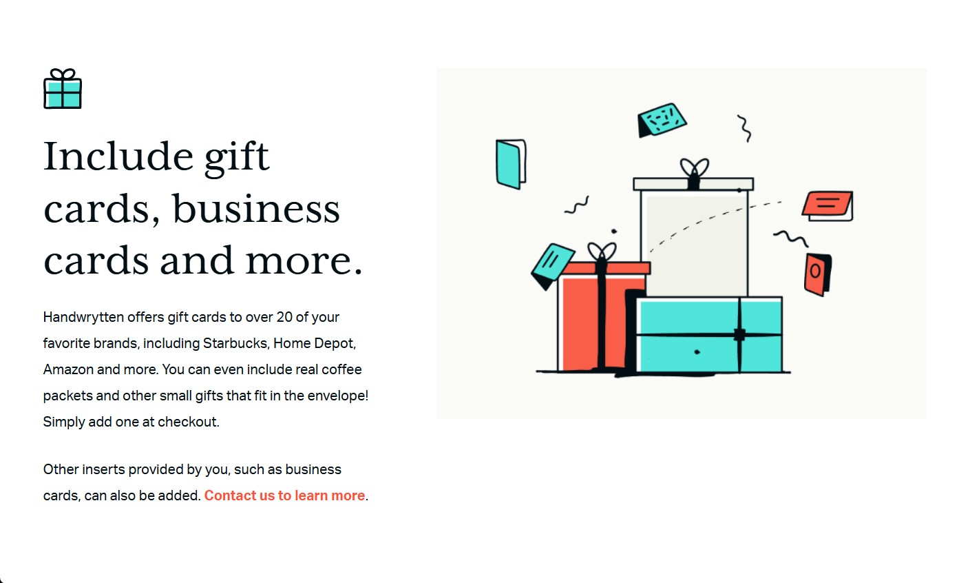 Handwrytten - Include gift cards, business cards, and more