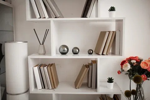 white bookshelf