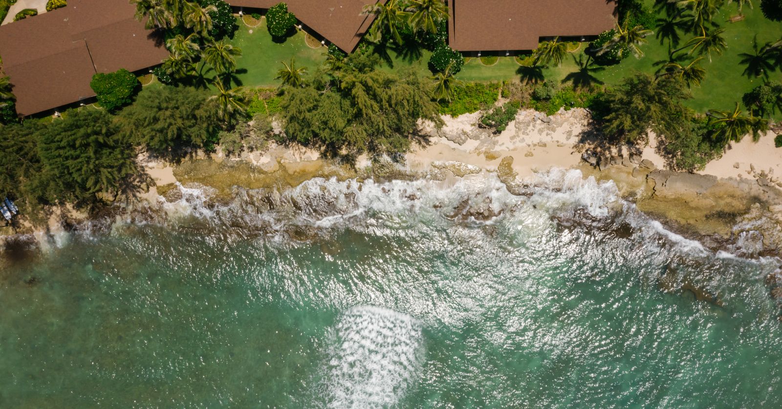 Private beachfront estates along a Maui shoreline