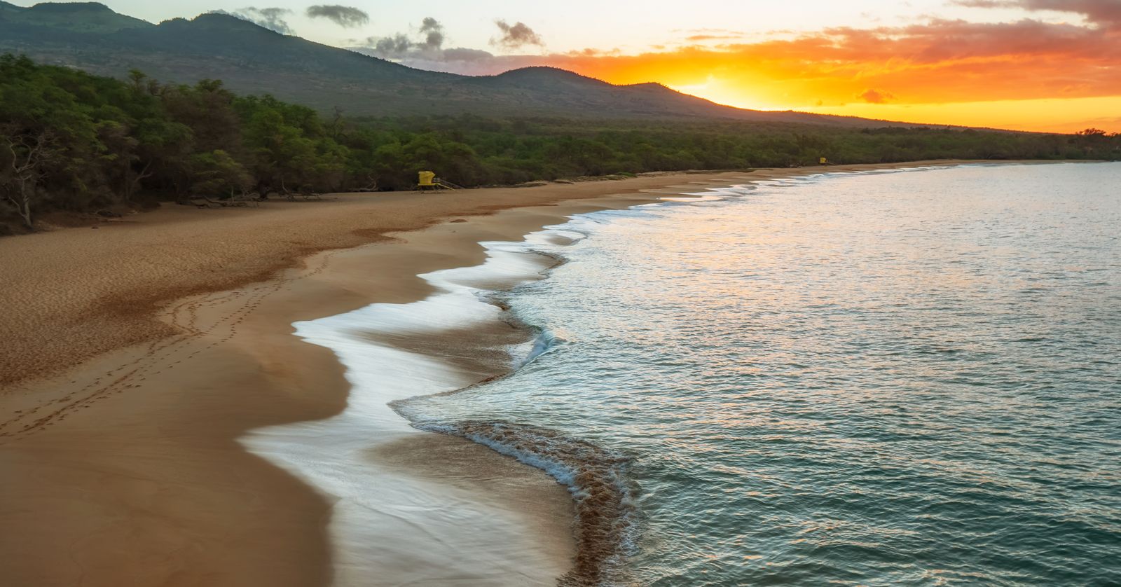 Sunset over Makena Beach, South Maui
