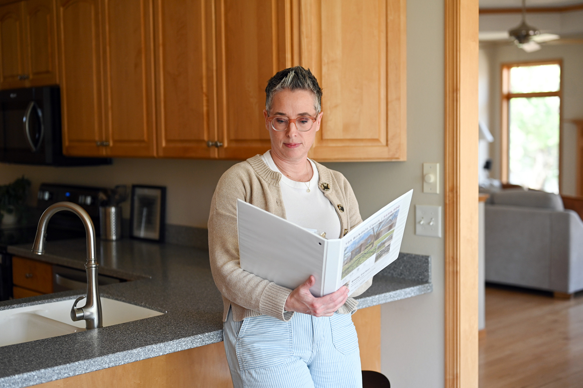 Emily Farber in a home for sale in Iowa City