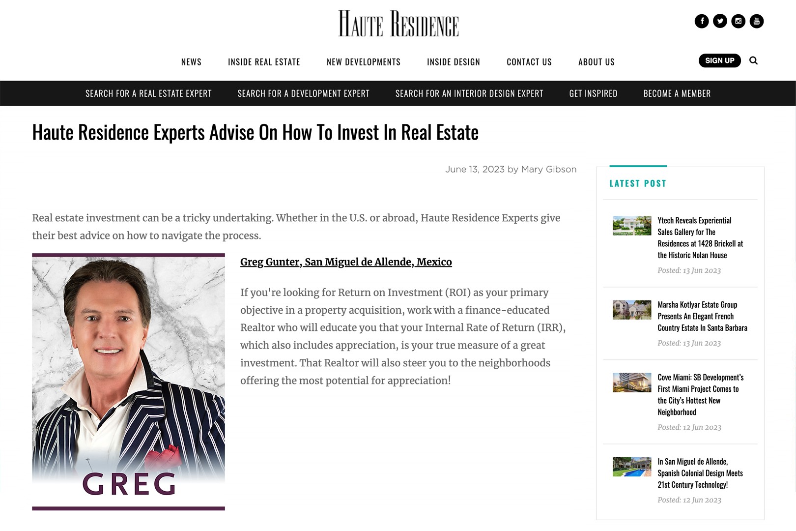 Haute Residence Experts Advise...