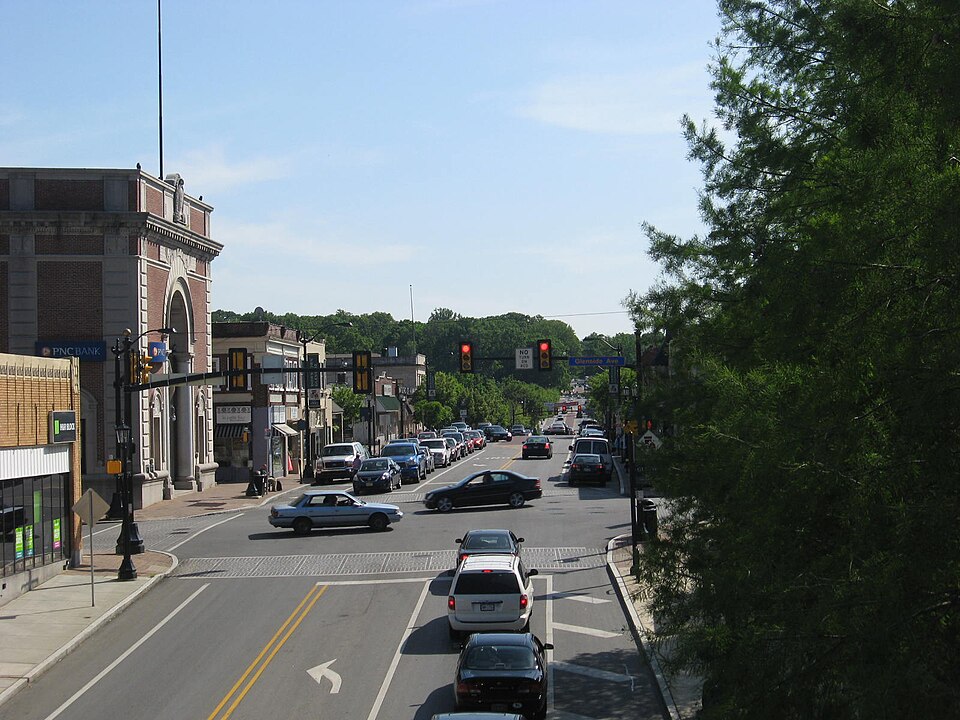 Downtown Glenside, Pennsylvania, looking southwest
