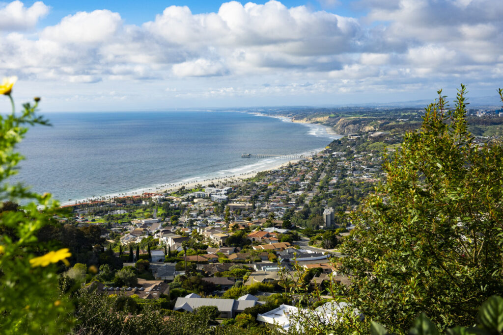 View of La Jolla and Torrey Pines from an overlook on Mount Soledad.