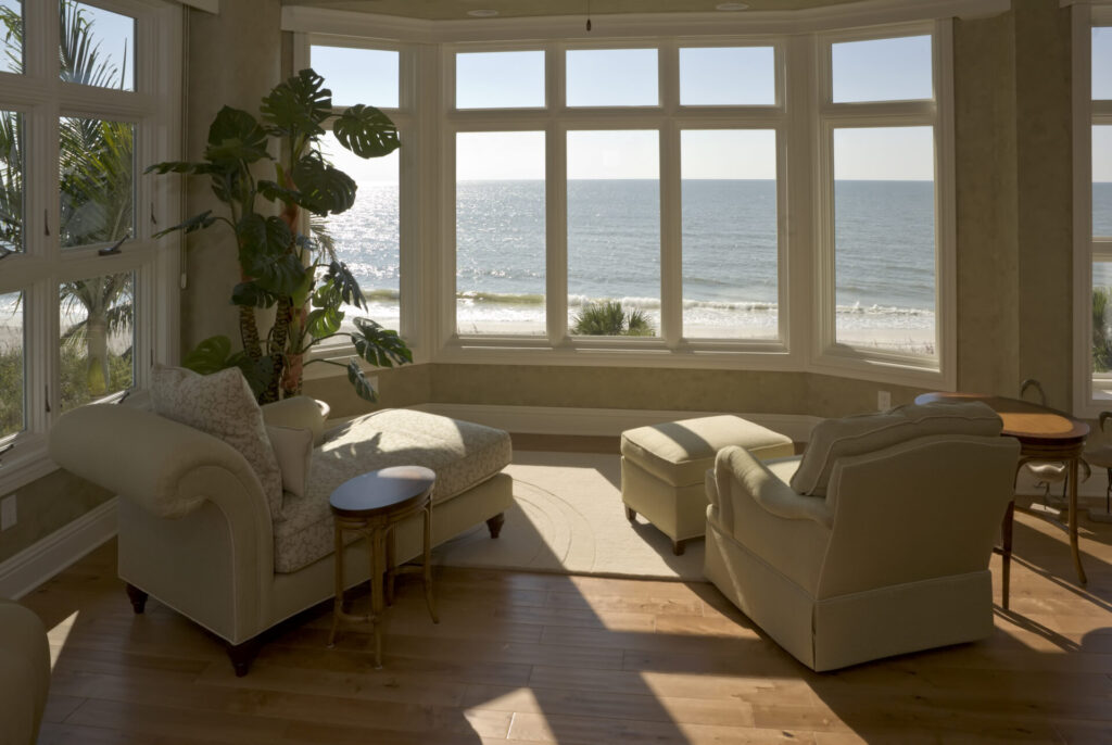 A sun room at a beach house in Southwest Florida.