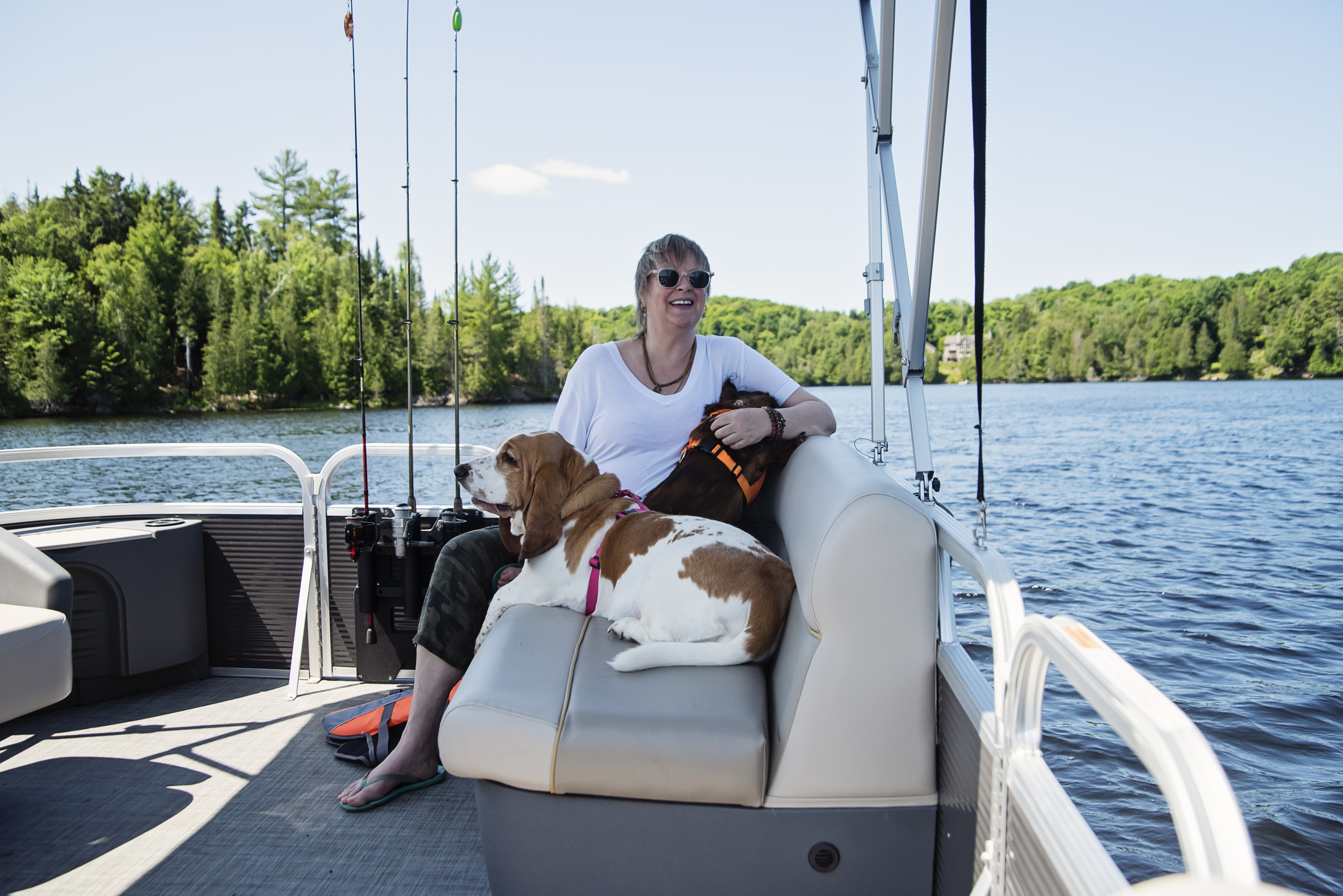 Boating and waterfront recreation on a Muskoka lake