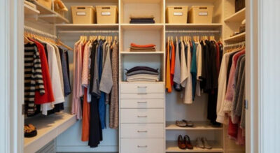 organized packing process with labeled boxes in a clean home interior