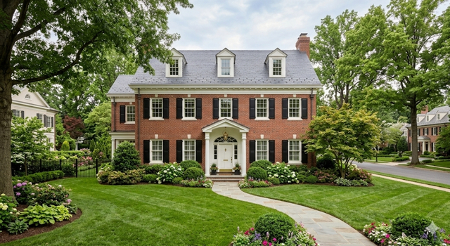 Elegant estate home exterior in Washington DC metro area for executor property sale