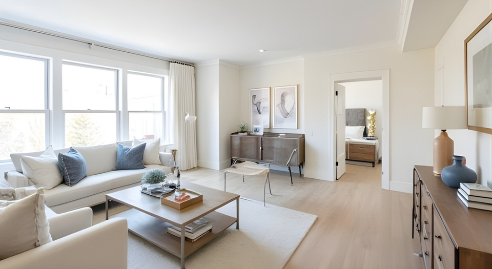 Staged living room in a Washington DC home ready for sale