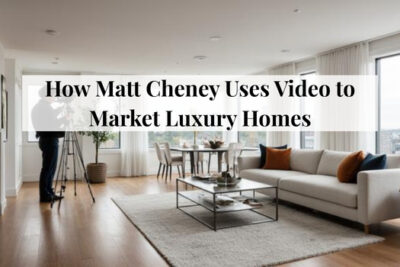 Professional video production filming a luxury home for marketing.